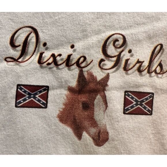 DIXIE GIRLS Outfitters ® Southern Born & Bred - White - Small T Shirt - Picture 3 of 5